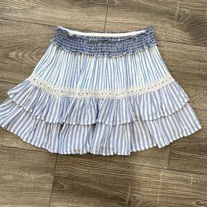 Surf Gypsy Blue and White Striped Skirt